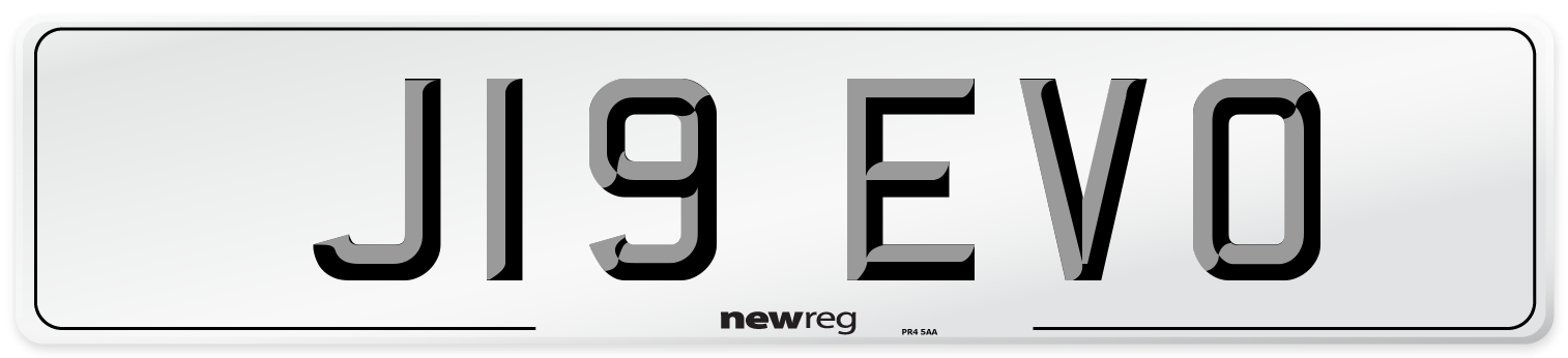 J19 EVO Number Plate from New Reg